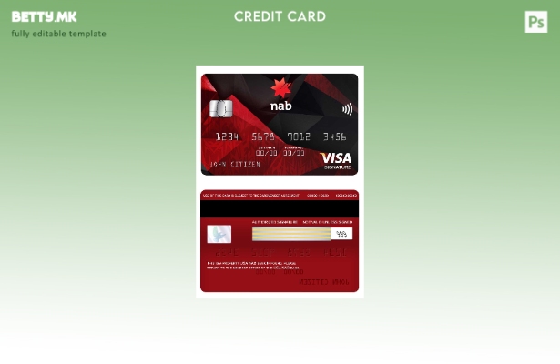 Модерен стил шаблон за картички за потпис за виза на банка на САД NAB